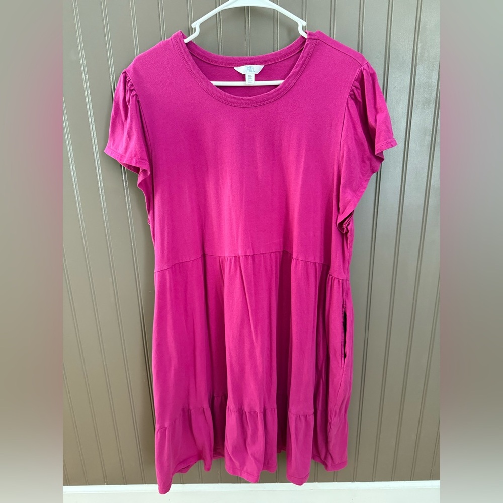 Vibrant Pink Short Sleeve Dress